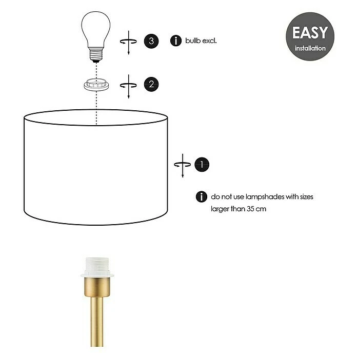 Home Sweet Home Lampenfuß Stick 40 W, Farbe: Messing, Höhe: 39 Cm 8 Home Sweet Home Lampenfuß Stick 40 W, Farbe: Messing, Höhe: 39 Cm – Bild 6