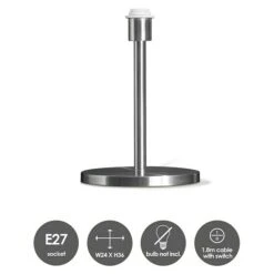 Home Sweet Home Lampenfuß Mauro 40 W, Höhe: 36 Cm, Stahl Matt, Stahl, E27 -Beleuchtung 12 607
