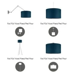 Home Sweet Home Lampenschirm Canvas 40 Cm, Marineblau, Baumwolle, Rund 13 Home Sweet Home Lampenschirm Canvas 40 Cm, Marineblau, Baumwolle, Rund -Beleuchtung 12 62