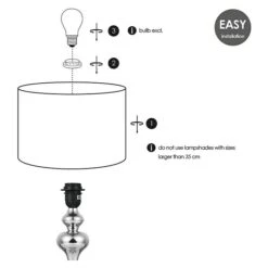 Home Sweet Home Lampenfuß Bima 40 W, Farbe: Chrom, Höhe: 35,6 Cm -Beleuchtung 12 620