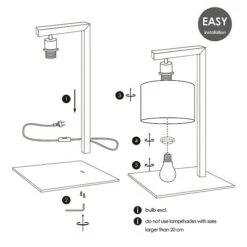Home Sweet Home Lampenfuß Block 40 W, Höhe: 44 Cm, Stahl Matt, Stahl, E27 -Beleuchtung 12 626
