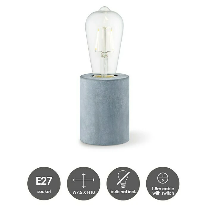 Home Sweet Home Lampenfuß Dry 10 W, E27, Grau, Höhe: 10 Cm 7 Home Sweet Home Lampenfuß Dry 10 W, E27, Grau, Höhe: 10 Cm – Bild 5