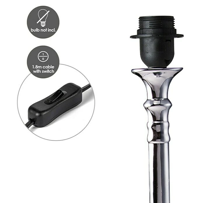 Home Sweet Home Lampenfuß Candle 40 W, Farbe: Chrom, Höhe: 40 Cm 6 Home Sweet Home Lampenfuß Candle 40 W, Farbe: Chrom, Höhe: 40 Cm – Bild 4