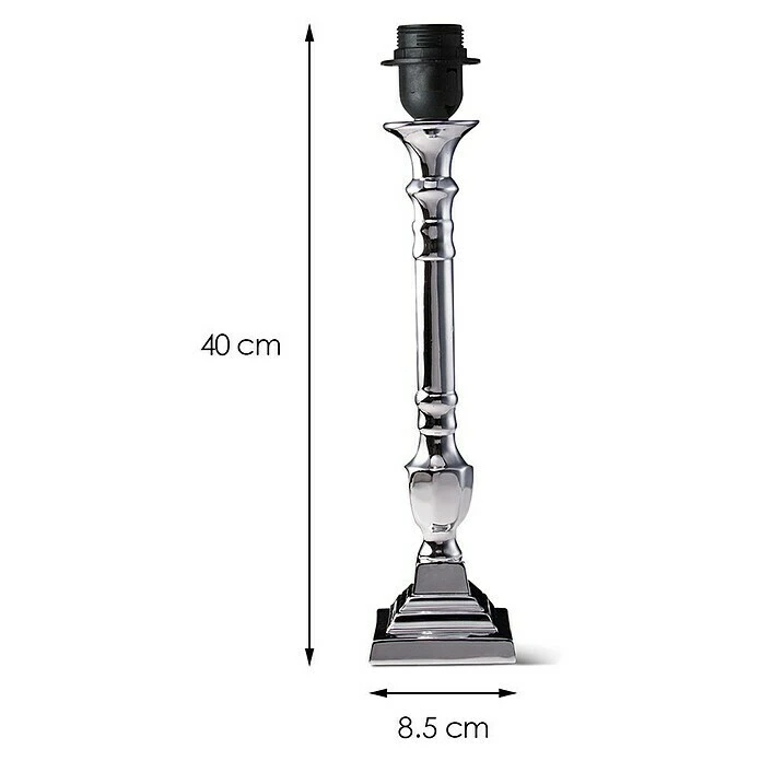 Home Sweet Home Lampenfuß Candle 40 W, Farbe: Chrom, Höhe: 40 Cm 7 Home Sweet Home Lampenfuß Candle 40 W, Farbe: Chrom, Höhe: 40 Cm – Bild 5