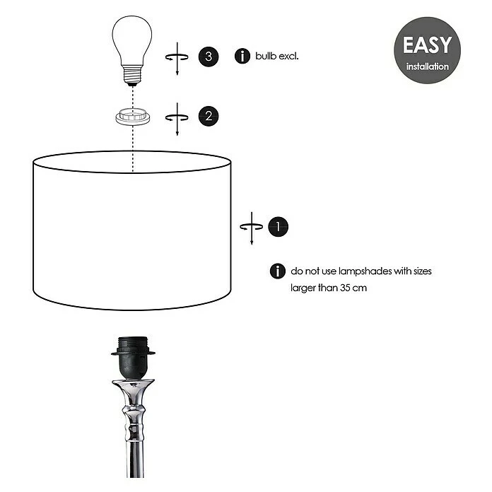Home Sweet Home Lampenfuß Candle 40 W, Farbe: Chrom, Höhe: 40 Cm 8 Home Sweet Home Lampenfuß Candle 40 W, Farbe: Chrom, Höhe: 40 Cm – Bild 6