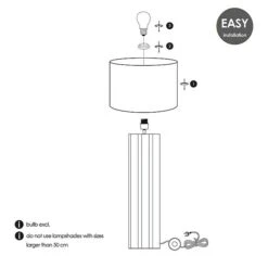 Home Sweet Home Lampenfuß Luxor 60 W, Höhe: 80 Cm, Hellbraun, Holz, E27 -Beleuchtung 12 647