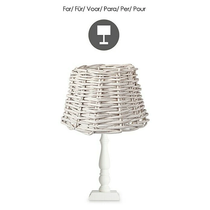 Home Sweet Home Lampenschirm Roseau 20 Cm, Weiß, Rattan, Oval 7 Home Sweet Home Lampenschirm Roseau 20 Cm, Weiß, Rattan, Oval – Bild 5