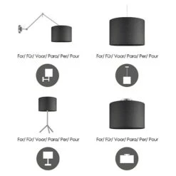 Home Sweet Home Lampenschirm Canvas 30 Cm, Sturmgrau, Baumwolle, Rund 13 Home Sweet Home Lampenschirm Canvas 30 Cm, Sturmgrau, Baumwolle, Rund -Beleuchtung 12 70