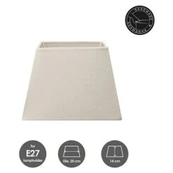 Home Sweet Home Lampenschirm Melrose L X B X H: 20 X 20 X 14 Cm, Warm White, Stoff, Eckig -Beleuchtung 12 724