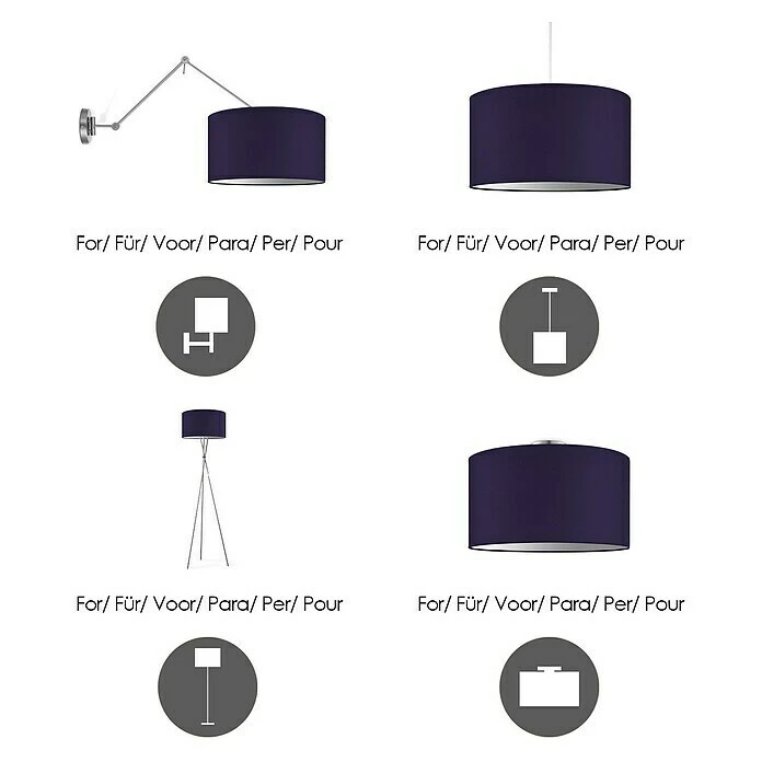 Home Sweet Home Lampenschirm Bling Ø X H: 45 X 23 Cm, Petunie, Baumwolle, Rund 5 Home Sweet Home Lampenschirm Bling Ø X H: 45 X 23 Cm, Petunie, Baumwolle, Rund – Bild 3