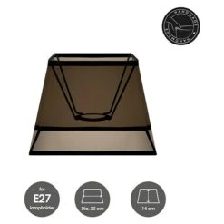 Home Sweet Home Lampenschirm Smoke L X B X H: 20 X 20 X 14 Cm, Farbe: Rauch, Baumwolle, Eckig -Beleuchtung 12 750