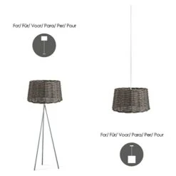 Home Sweet Home Lampenschirm Roseau 40 Cm, Dunkelbraun, Rattan, Rund -Beleuchtung 12 763