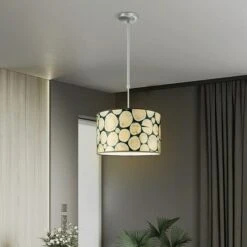 Home Sweet Home Lampenschirm Wood Ø X H: 40 X 22 Cm, Bunt, Stoff -Beleuchtung 12 772