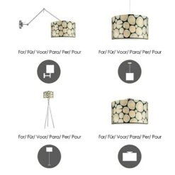 Home Sweet Home Lampenschirm Wood Ø X H: 40 X 22 Cm, Bunt, Stoff -Beleuchtung 12 775