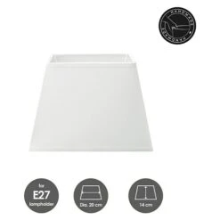 Home Sweet Home Lampenschirm Largo L X B X H: 20 X 20 X 14 Cm, Pure White, Stoff, Eckig -Beleuchtung 12 79
