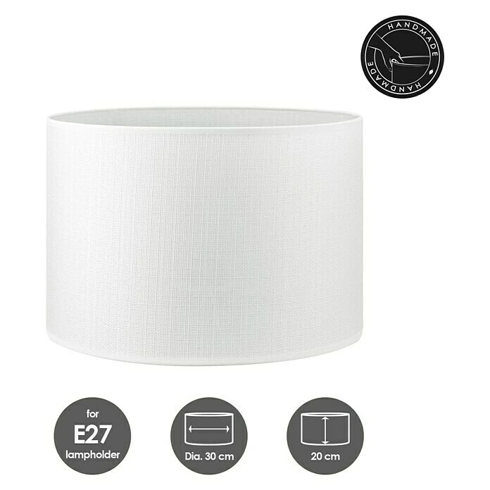Home Sweet Home Lampenschirm Canvas 30 Cm, Schneeweiß, Baumwolle, Rund 5 Home Sweet Home Lampenschirm Canvas 30 Cm, Schneeweiß, Baumwolle, Rund – Bild 3