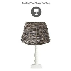 Home Sweet Home Lampenschirm Roseau 20 Cm, Dunkelbraun, Rattan, Oval -Beleuchtung 12 812