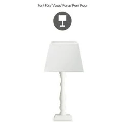 Home Sweet Home Lampenschirm Largo L X B X H: 20 X 20 X 14 Cm, Pure White, Stoff, Eckig -Beleuchtung 12 82