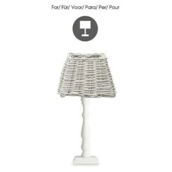 Home Sweet Home Lampenschirm Roseau L X B X H: 20 X 20 X 14 Cm, Weiß, Rattan, Eckig -Beleuchtung 12 829