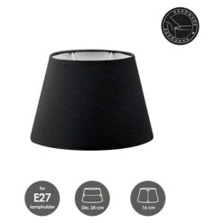 Home Sweet Home Lampenschirm Largo Ø X H: 24 X 16 Cm, Night Black, Stoff, Oval -Beleuchtung 12 907