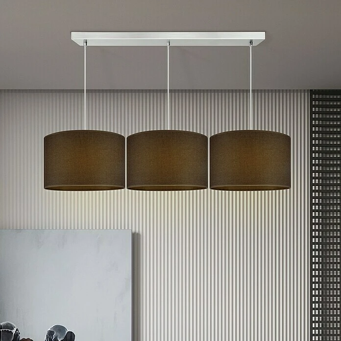 Home Sweet Home Lampenschirm Canvas 35 Cm, Kastanienbraun, Baumwolle, Rund 4 Home Sweet Home Lampenschirm Canvas 35 Cm, Kastanienbraun, Baumwolle, Rund – Bild 2