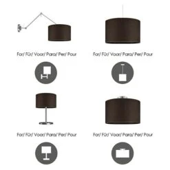 Home Sweet Home Lampenschirm Canvas 35 Cm, Kastanienbraun, Baumwolle, Rund 12 Home Sweet Home Lampenschirm Canvas 35 Cm, Kastanienbraun, Baumwolle, Rund -Beleuchtung 12 922