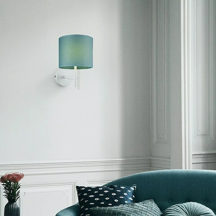 Home Sweet Home Lampenschirm Canvas 20 Cm, Petrol, Baumwolle, Rund 4 Home Sweet Home Lampenschirm Canvas 20 Cm, Petrol, Baumwolle, Rund – Bild 2