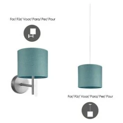 Home Sweet Home Lampenschirm Canvas 20 Cm, Petrol, Baumwolle, Rund 12 Home Sweet Home Lampenschirm Canvas 20 Cm, Petrol, Baumwolle, Rund -Beleuchtung 12 928