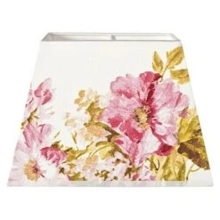 Home Sweet Home Lampenschirm Les Fleurs L X B X H: 20 X 20 X 14 Cm, Weiß, Baumwolle, Oval