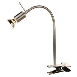 Globo LED-Klemmleuchte 1-flammig, 3 W, Nickel Matt