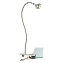 Globo Serpent LED-Klemmleuchte 1-flammig, 3 W, Chrom/Nickel Matt