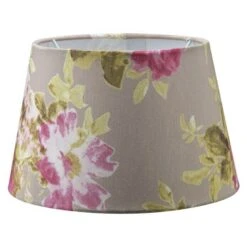 Home Sweet Home Lampenschirm Blumen Ø X H: 20 X 13 Cm, Grau, Baumwolle, Rund