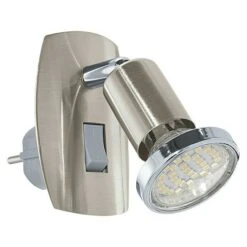 Eglo Mini 4 Steckdosenspot 1-flammig, 3 W, Chrom, Warmweiß